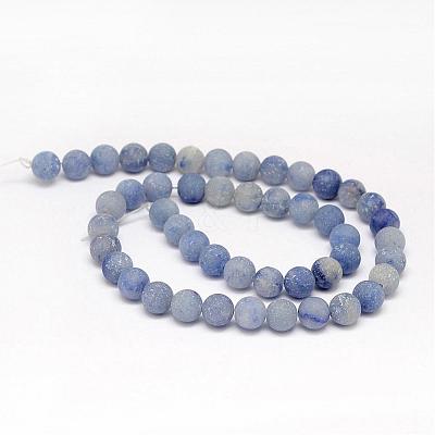 Dyed & Heated Natural Blue Aventurine Round Beads Strands G-O151-03-4mm-1