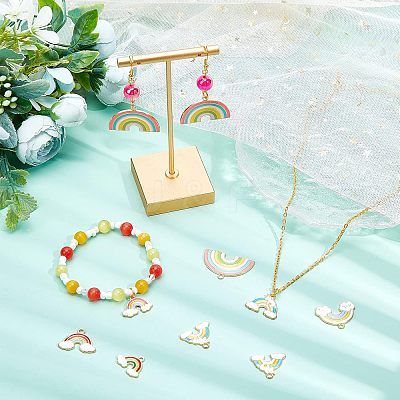 60Pcs 6 Style Alloy Enamel Pendants ENAM-NB0001-53-1