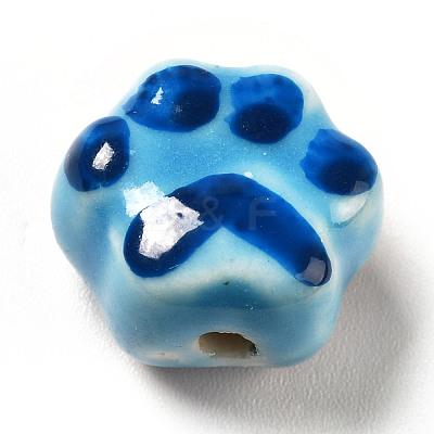 Handmade Printed Porcelain Beads PORC-F005-02A-1