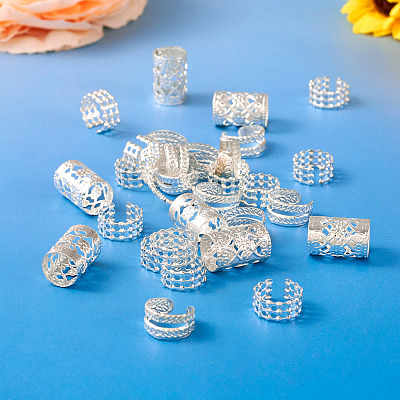 120Pcs 4 Styles Iron Dreadlocks Beads Hair Decoration FIND-TA0005-09S-1