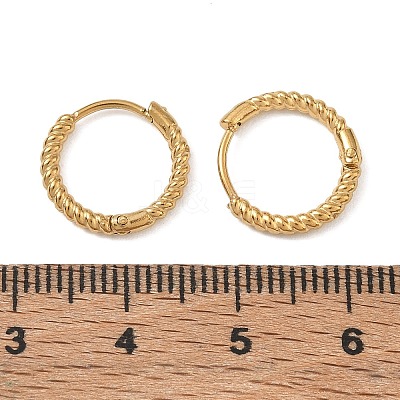 Twist Textured 304 Stainless Steel Huggie Hoop Earrings SA-CBA46AF-27G-02-1