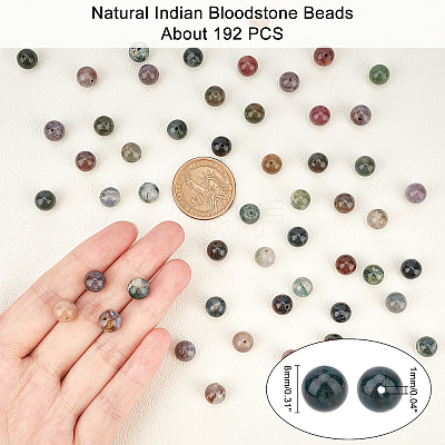 Natural Indian Bloodstone Beads Strands G-AR0002-35-1