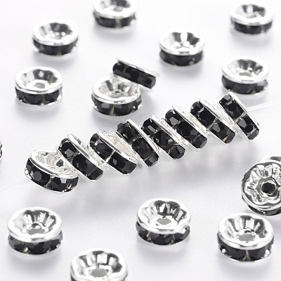 Brass Grade A Rhinestone Spacer Beads RSB038NF-04-1