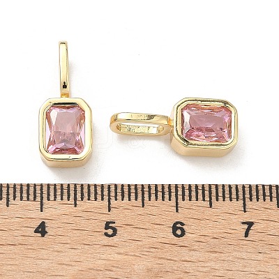 Brass Micro Pave Cubic Zirconia Pendants KK-C252-10G-1