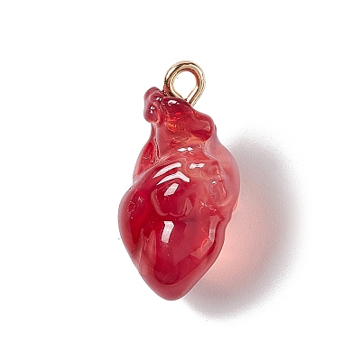 Transparent Resin Pendants RESI-E028-01G-03-1