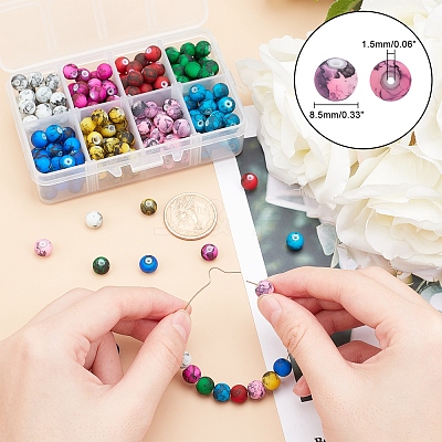 Baking Paint Glass Beads FGLA-PH0001-01-1