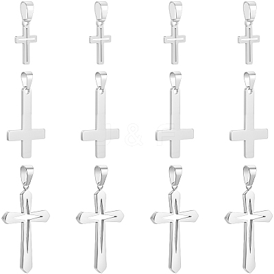 12Pcs 3 Styles 304 Stainless Steel Pendants STAS-BBC0007-24-1