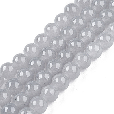 Baking Paint Imitation Jade Glass Round Bead Strands X1-DGLA-Q021-8mm-43-1