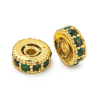 Rack Plating Brass Micro Pave Cubic Zirconia Spacer Beads KK-F089-39A-G01-1