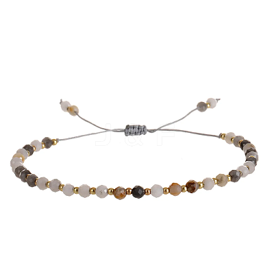 Natural Pink Zebra Jasper Beads Braided Bead Bracelets for Women AI9762-3-1