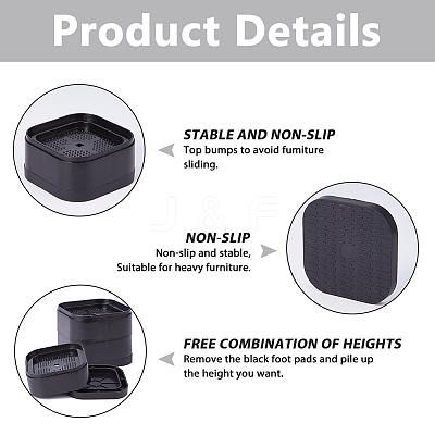 Plastic Washing Machine Leg Floor Protectors AJEW-WH0606-87A-1