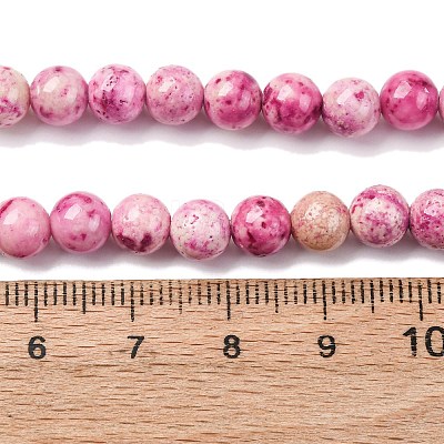 Natural Dyed Marble Beads Strands G-P593-6mm-05-1