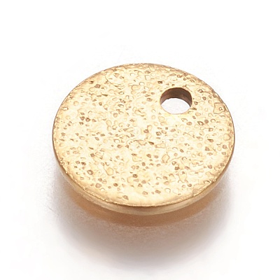 Ion Plating(IP) 304 Stainless Steel Textured Pendants X-STAS-I098-01-8mm-G-1