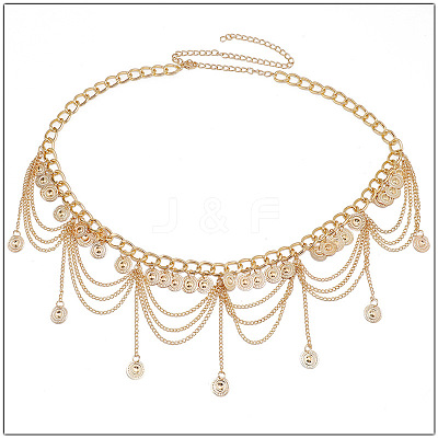Ethnic Style Alloy Coin Tassel Waist Chains for Women FS-WGA1C87-01-1