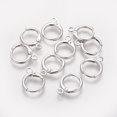 Brass Huggie Hoop Earring Findings KK-L179-04P-1