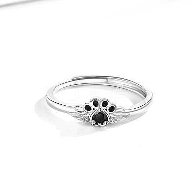 Brass Micro Pave Cubic Zirconia Adjustbale Finger Rings for Women PW-WG17DE1-01-1
