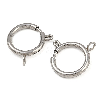 304 Stainless Steel Spring Ring Clasps STAS-B095-05I-P-1