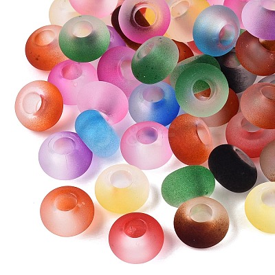 Two Tone Frosted Acrylic European Beads OACR-Q200-38-1