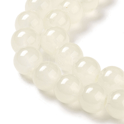 Baking Paint Imitation Jade Glass Round Bead Strands X-DGLA-Q021-8mm-01-1