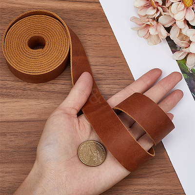 2M Flat AB Grade Cowhide Leather Cord AJEW-WH0479-73E-02-1