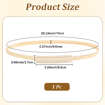 Iron & Resin Rhinestones Waist Chain Belts for Women Ladies Dress AJEW-WH20072-04G-1