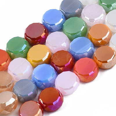 Electroplate Opaque Glass Beads Strands EGLA-S174-31-1