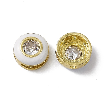 Rack Plating Brass Cubic Zirconia Beads KK-C007-15G-02-1