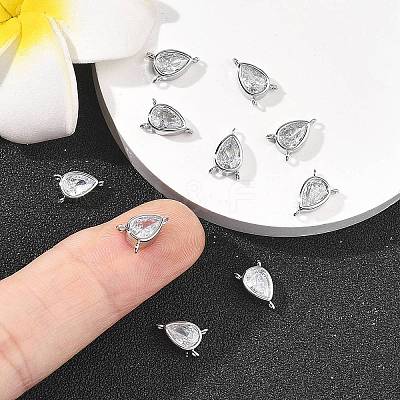 SHEGRACE Brass Pave Clear Cubic Zirconia Teardrop Chandelier Component Links XGRQ2O074-428P-1