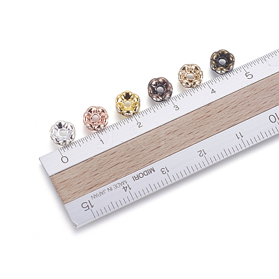 Brass Rhinestone Spacer Beads RB-JP0002-10-NF-1