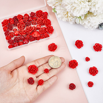 45Pcs 3 Styles Cinnabar Beads CARL-HY0001-02-1