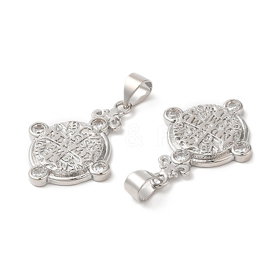 Brass Micro Pave Cubic Zirconia Pendants KK-M246-42P-1