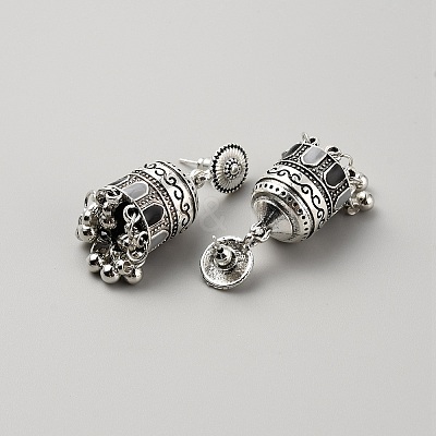 Alloy Bell Dangle Stud Earrings with Enamel EJEW-WH0018-45-1