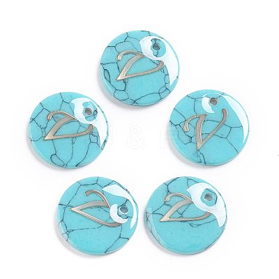 Synthetic Turquoise Charms G-L561-001V-1