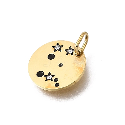 Twelve Constellations 304 Stainless Steel Enamel Pendants STAS-A148-01G-05-1