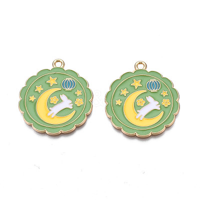 Alloy Enamel Pendants ENAM-N055-104B-1