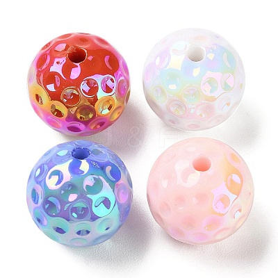 UV Plating Opaque Acrylic Beads SACR-F010-03B-1