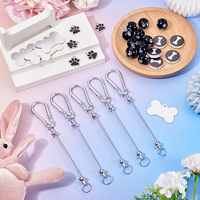 DIY Paw Print Keychain Making Kits DIY-TA0013-74-1