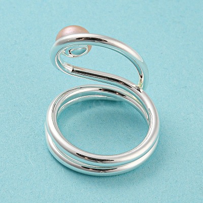 Brass Wire Wrap Finger Ring RJEW-Q804-03S-1