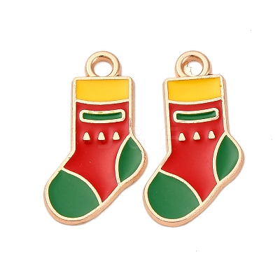 Christmas Alloy Enamel Pendants ENAM-K080-01F-G-1