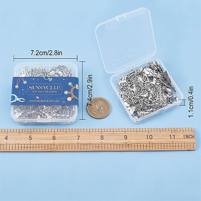 64Pcs 16 Style Tibetan Style Alloy Pendants FIND-SC0002-61-1