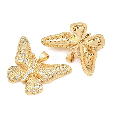 Brass Micro Pave Cubic Zirconia Pendants CU-CBA908F-05G-04-1