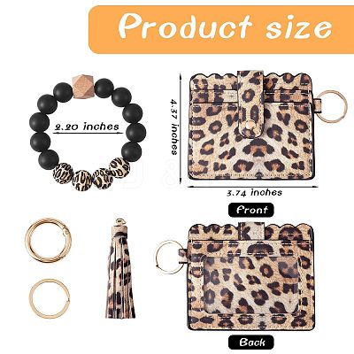 Leather Wristlet Keychain Bracelet Wallet for Women JX633A-1