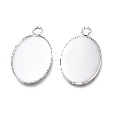 Non-Tarnish 304 Stainless Steel Pendant Cabochons Settings for Fashion Jewelry X-STAS-M283-03P-C-1