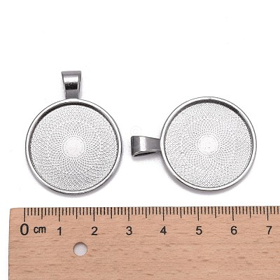 Tibetan Style Alloy Pendant Cabochon Settings TIBE-R295-055B-LF-1