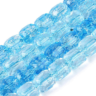 Transparent Crackle Glass Beads Strands GLAA-Q108-04A-03-1