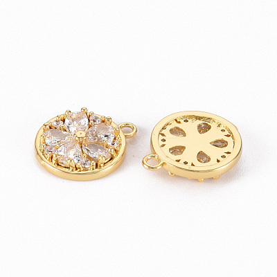 Brass Micro Pave Clear Cubic Zirconia Charms X-ZIRC-S068-044-NF-1