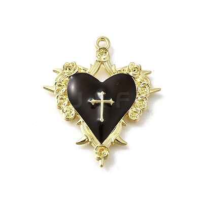 Alloy Black Enamel Gothic Style Pendants PALLOY-R157-06G-06B-1