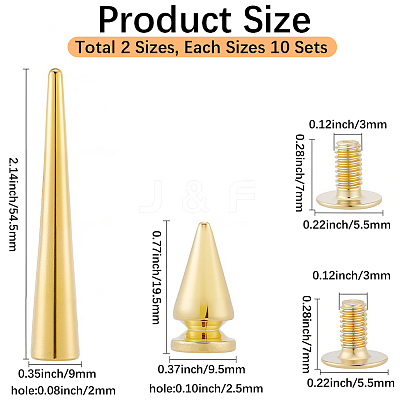 20Pcs 2 Styles Alloy Rivets FIND-GF0008-69B-1