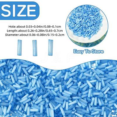 50g Glass Bugle Beads SEED-SZ0001-024D-1