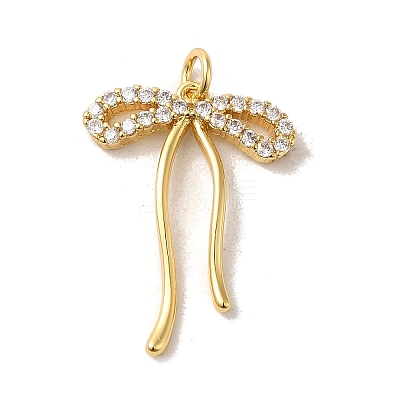 Brass Micro Pave Clear Cubic Zirconia Pendants KK-R155-01G-1